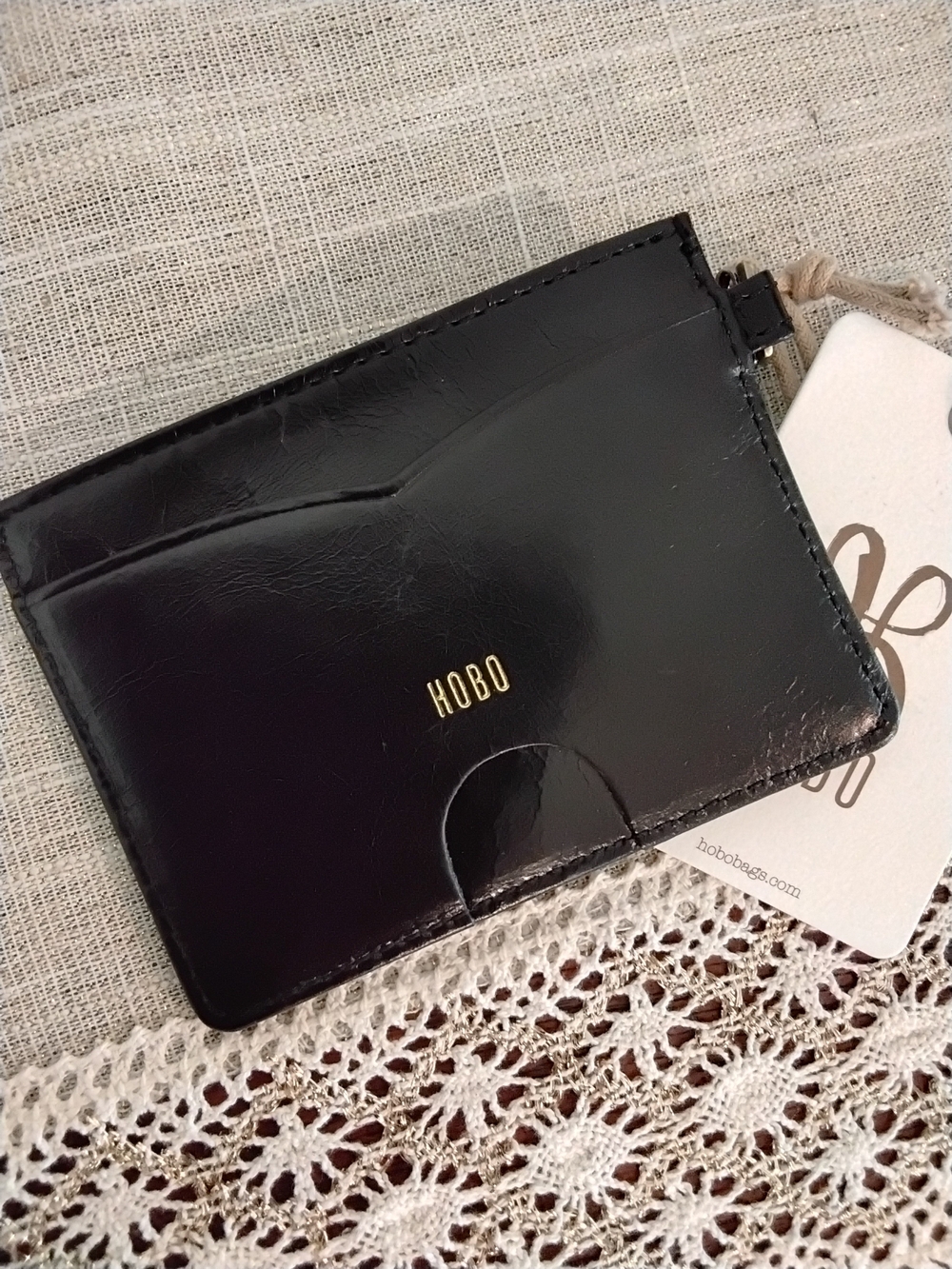 HOBO Black Leather Card Holder - Picture 3 of 5